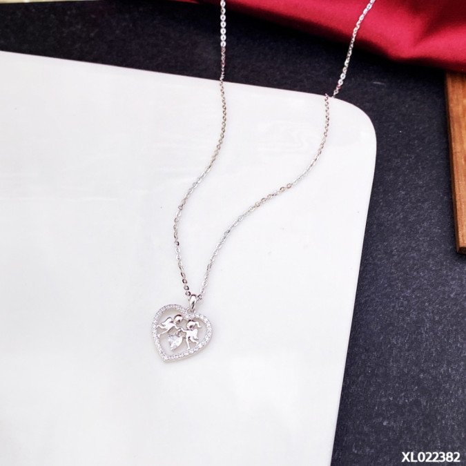 Дамско сребърно колие "Ангелчета" | XL022382 V05993 Животни