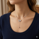 Women's silver necklace with ribbon | V07937 XL070103 Hearts