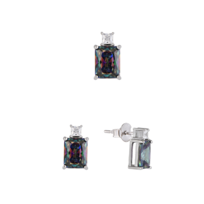 Women's silver set with mystic topaz | SS16924