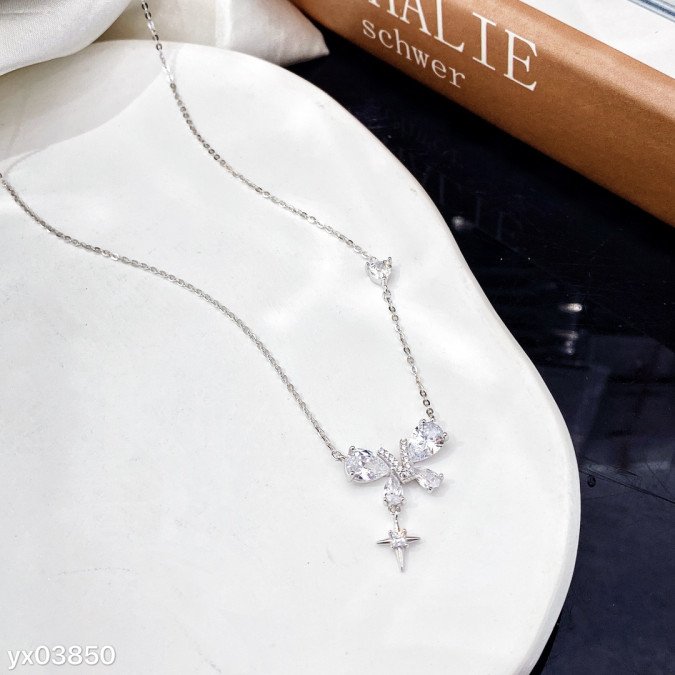 Colier de damă argint fluture și stea | YX03850AA01 YX03850AA01 Colier