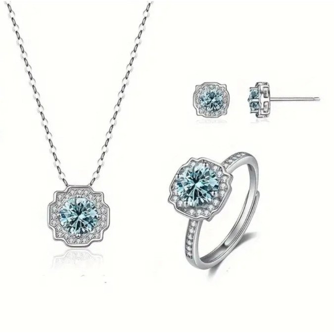 Halskette SS107331 Silbernes Moissanit-Set für Damen | SS107331 Silbernes Moissanit-Set für Damen | SS107331 SS107331 Halskette