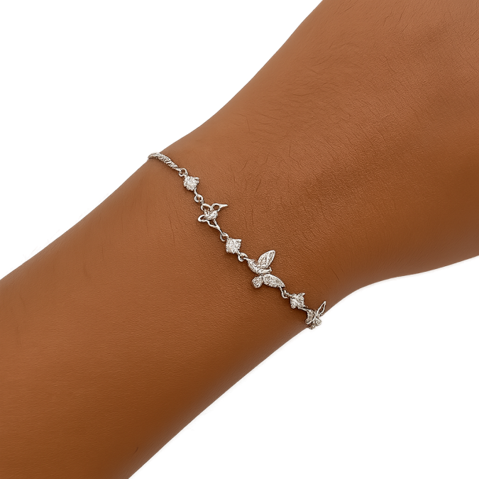 Silberner Klassiker YS01160 Damen Silberarmband „Schmetterlinge“ mit Zirkonia | YS01160 Damen Silberarmband „Schmetterlinge“ mit Zirkonia | YS01160 YS01160 Silberner Klassiker