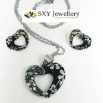 Комплект висулка и обици от медицинска стомана и Мурано | SS672