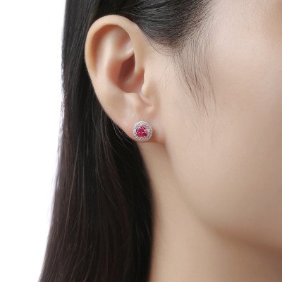 Silberne Moissanit-Ohrringe für Damen | E9373-5.1 Silberne Moissanit-Ohrringe für Damen | E9373-5.1