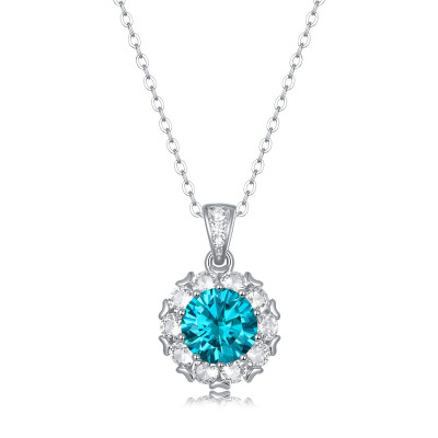 Damen Silber Moissanite Halskette "Königreich der Himmel" | P10733