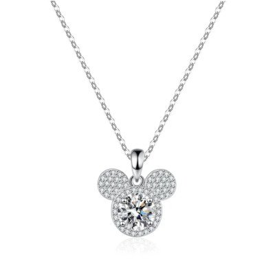 Silberne Moissanit-Halskette für Damen | P10804-6.5