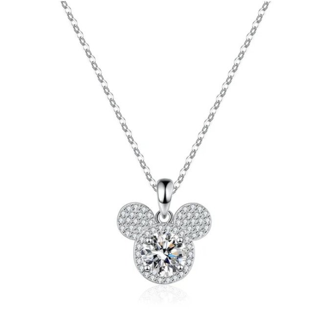 Necklaces P10804-6.5 Women's silver necklace with Moissanite | P10804-6.5 Women's silver necklace with Moissanite | P10804-6.5 P10804-6.5 Necklaces