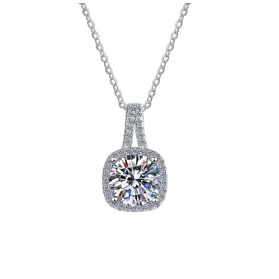 Silberne Moissanite-Halskette für Damen | XL020761