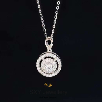 Silberne Moissanite-Halskette für Damen | XL020839