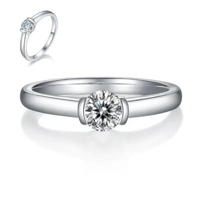 Damen-Moissanit-Silberring | R13336