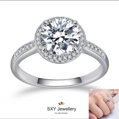 Дамски сребърен пръстен с Мойсанит | R4494