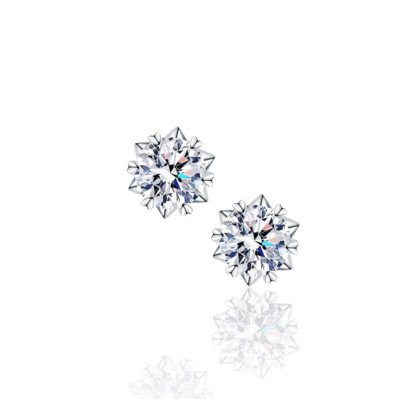 Women's silver earrings with Moissanite | E10811-0.5