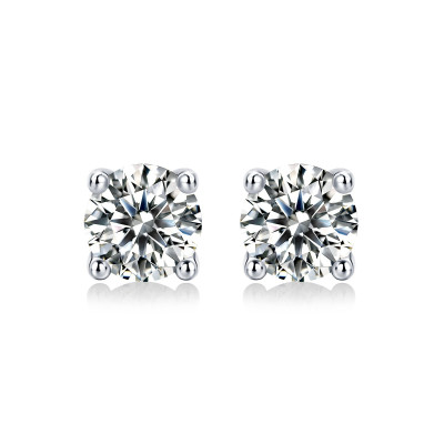 Silberne Moissanite-Ohrringe für Damen | E11447