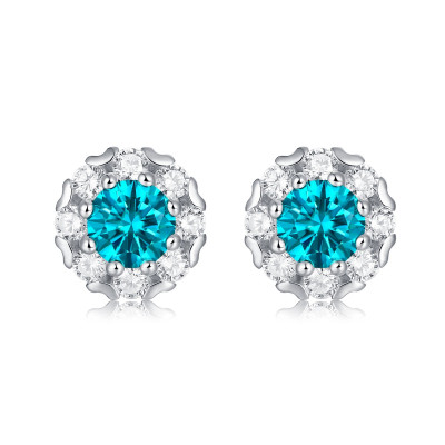 Damen Silber Moissanite Ohrringe "Königreich der Himmel" | E10733