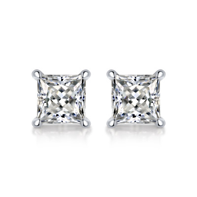 Silberne Moissanite-Ohrringe für Damen | E11470