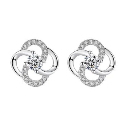 Silberne Moissanite-Ohrringe für Damen "Raffinesse" | EL020218