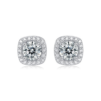 Silberne Moissanite-Ohrringe für Damen | E10875
