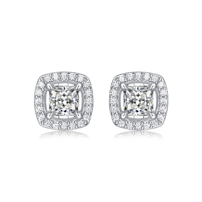 Silberne Moissanite-Ohrringe für Damen | E11438