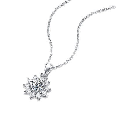 Damen-Silber-Moissanite-Halskette "Snow Kingdom" | P10771 Damen-Silber-Moissanite-Halskette "Snow Kingdom" | P10771