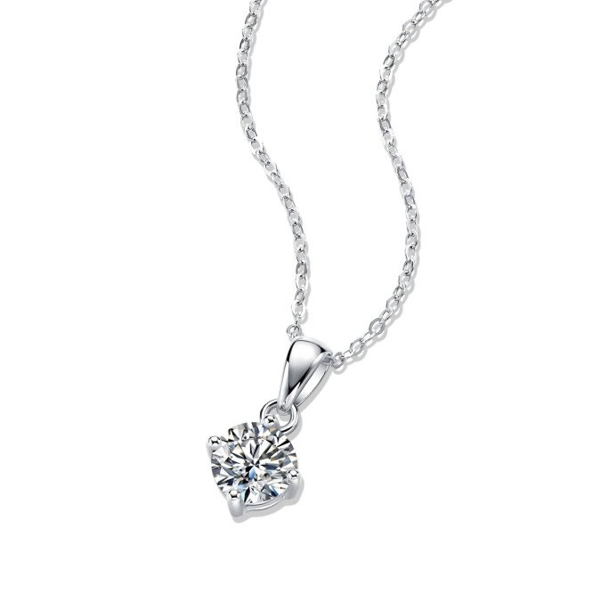 Necklaces P11446 Women's silver necklace with Moissanite | P11446 Women's silver necklace with Moissanite | P11446 P11446 Necklaces