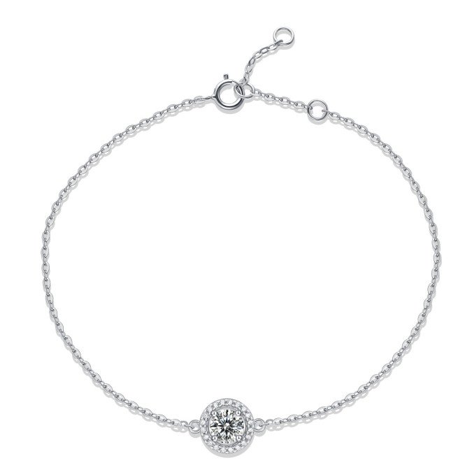 Damen Silber Moissanite Rundhalsarmband | L9373