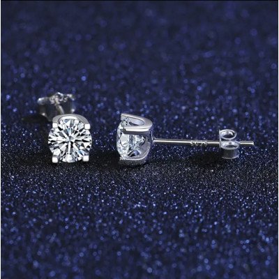 Silberne Moissanite-Ohrringe für Damen | Y7688 Silberne Moissanite-Ohrringe für Damen | Y7688