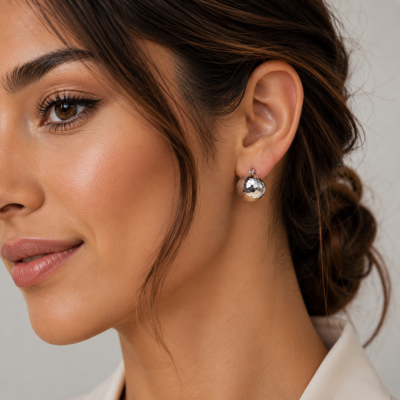 Elegant silver earrings | GTFE4779
