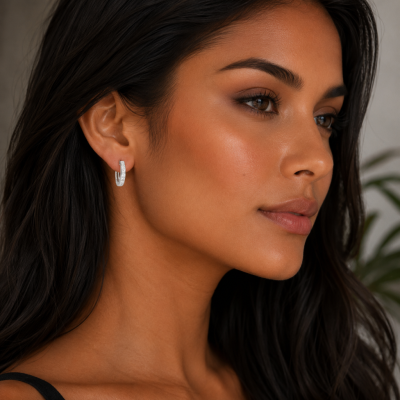 Women's silver hoop earrings | FYE1687