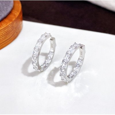 Women's silver hoop earrings | FYE1156