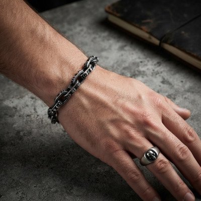 Brățară cu lanț și craniu | SB120968