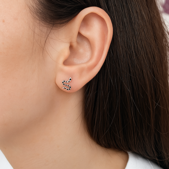 Animals EL05081 Women's silver earrings "Snake" | EL05081 Women's silver earrings "Snake" | EL05081 EL05081 Animals