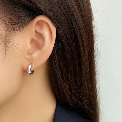 Women's silver hoop earrings | Z13597HP