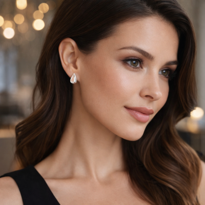 Women's Silver Clear Earrings | Z17759HP Women's Silver Clear Earrings | Z17759HP