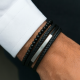 Leather bracelets SB146276 Men's leather bracelet with beads and a plate |SB146276 Men's leather bracelet with beads and a plate |SB146276 SB146276 Leather bracelets
