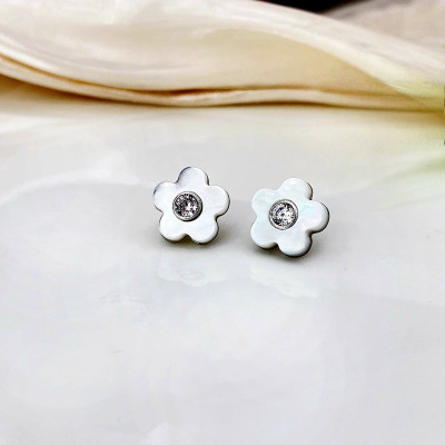 Women's silver flower earrings | FYE1400101