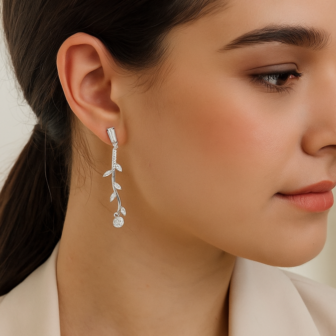 Ohrringe hängend EL070413 Silberne Kristallohrringe für Damen | EL070413 Silberne Kristallohrringe für Damen | EL070413 EL070413 Ohrringe hängend