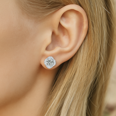 Damen Silber Moissanite "Magic" Ohrringe | E11563 Damen Silber Moissanite "Magic" Ohrringe | E11563