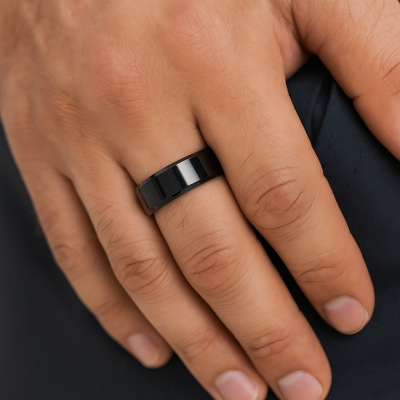 UNISEX черен стоманен пръстен | XR39239
