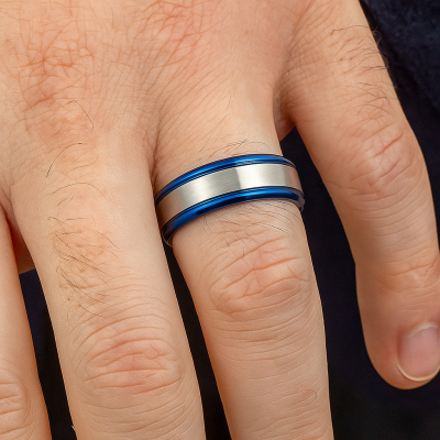Herrenring aus medizinischem Stahl SR47308
