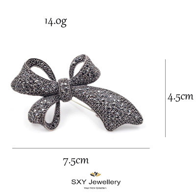 Brosa de cristal pentru femei "Ribbon" BS0163 Brosa de cristal pentru femei "Ribbon" BS0163