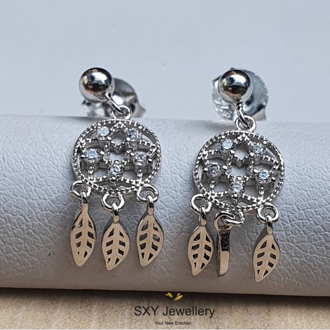 Women's Silver Dream Catcher Dangle Earrings | CAEA965 CAEA965 Earrings