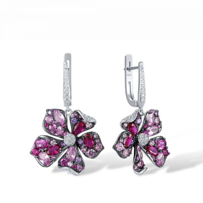 Damen Silber Ohrhänger "Pink Dream" | E316556