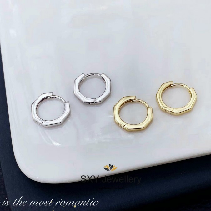 женские серебряные серьги-кольца | EL070015