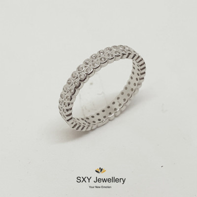 Women's silver ring with zircons | ZKR00107