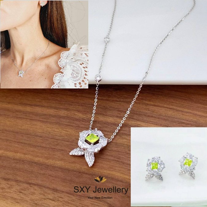 Damen-Silberset „Zarte Blumen“ | YL5868106 YL5868106 Halskette