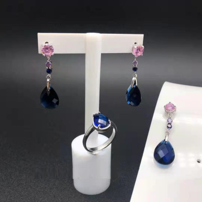 Ladies' silver set with colored crystals SS8269 Ladies' silver set with colored crystals SS8269