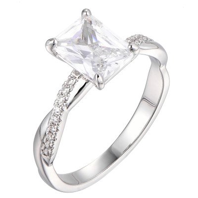 Women's silver ring with zircons | GR00787A