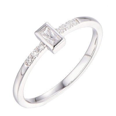Women's silver ring with zircons | GR00843A