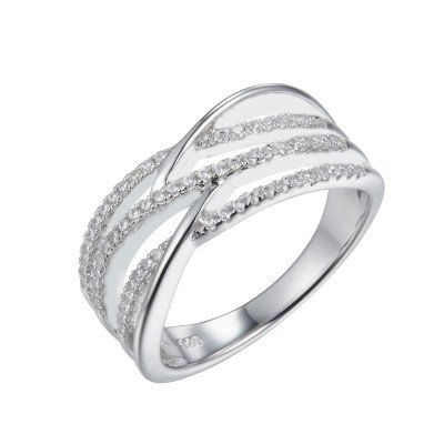 Women's silver ring with zircons | ML05337A