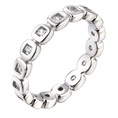 Women's silver ring with zircons | SR08189A